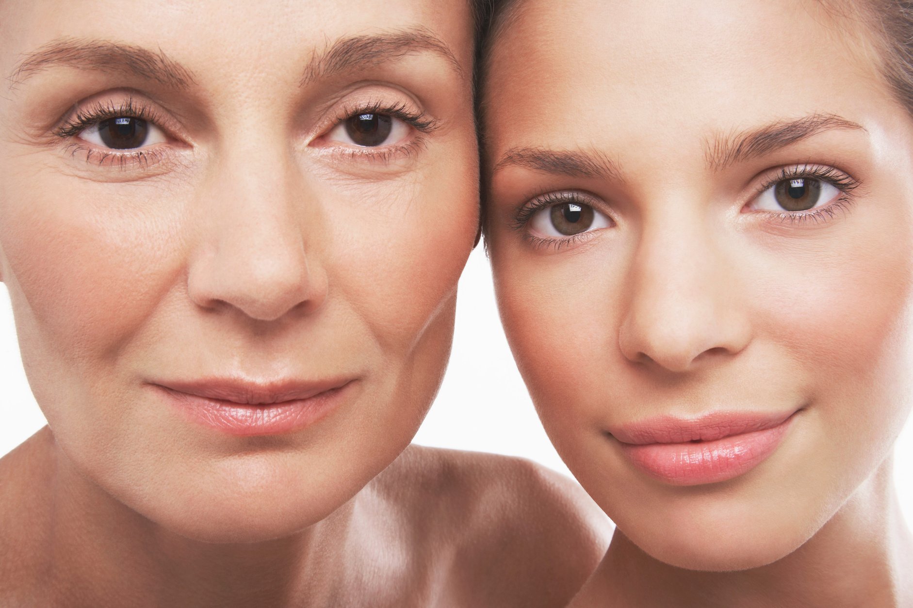 Two beautiful women different ages